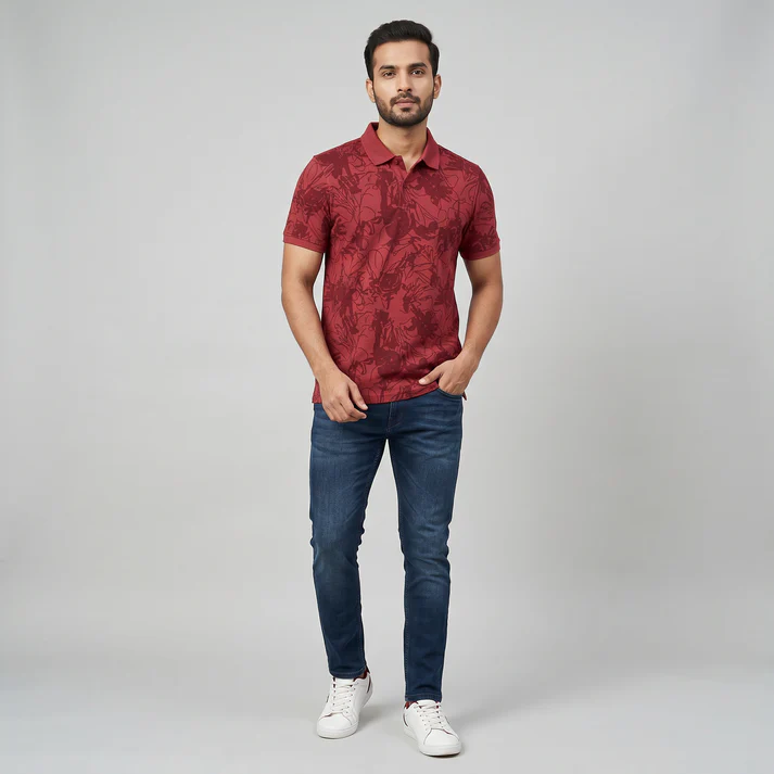 Printed Polo T-Shirt